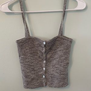 Gray tank top with button detail